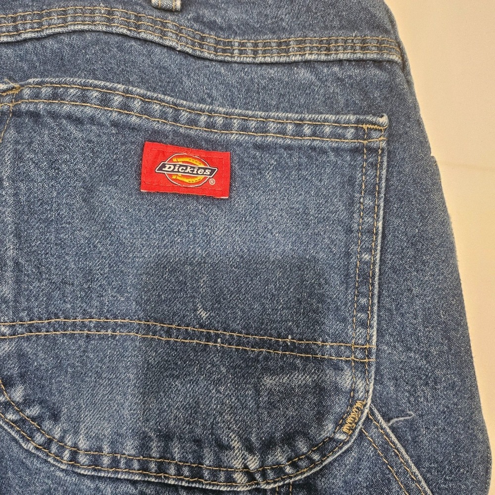 Dickies Mens Carpenter Jeans 34x30 Medium Wash Blue Denim LU200RNB Work Pants - Picture 7 of 7